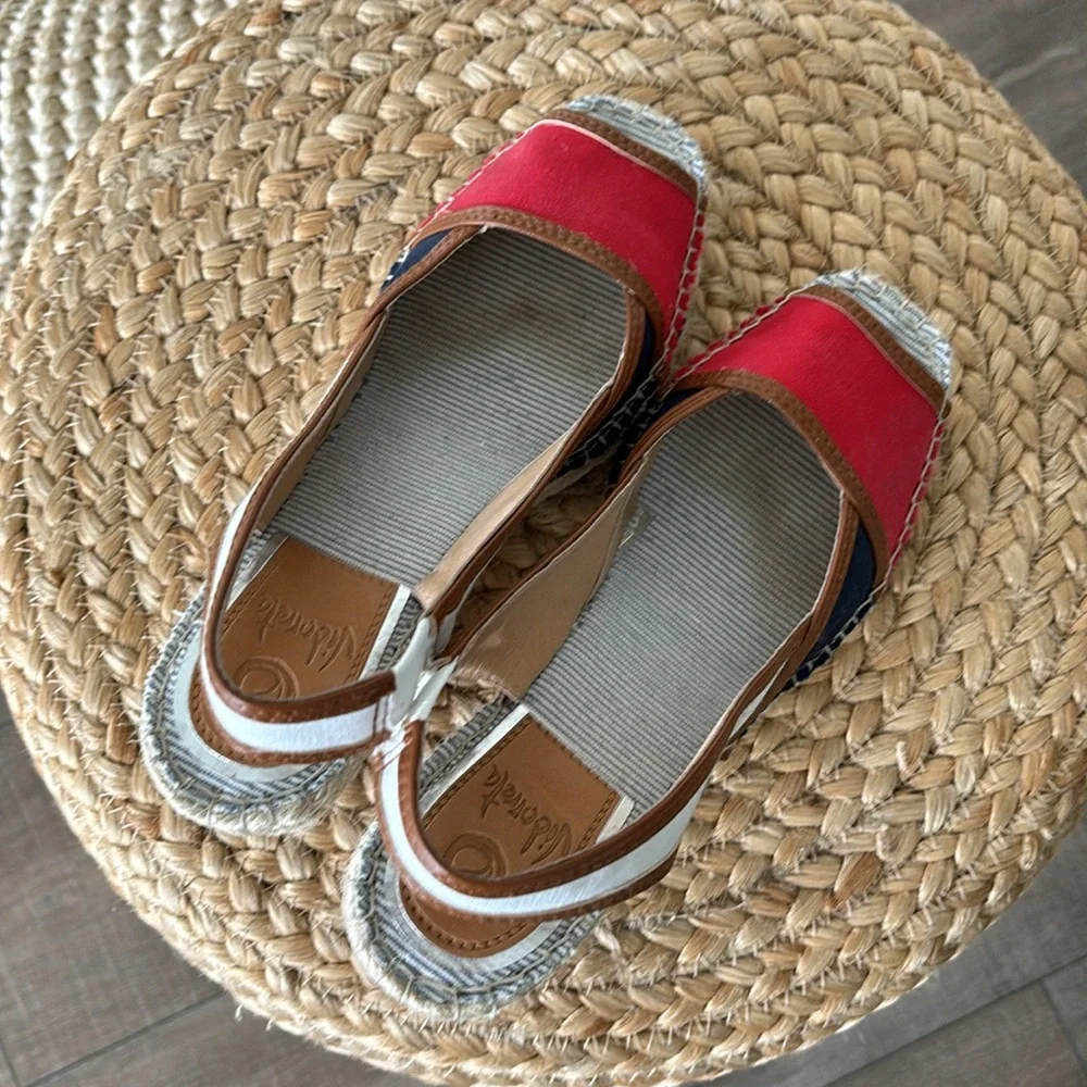 Vidoretta Canvas Open Tow Slingback Espadrilles Women's Size 7